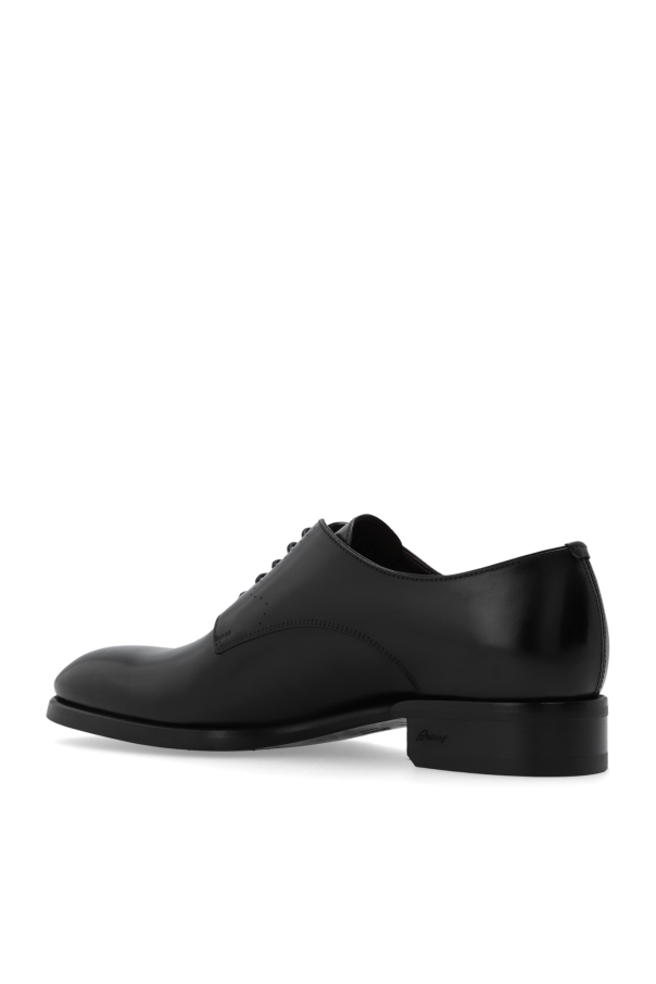フラットシューズ BRIONI Leather sabots Black Brioni Leather Sabots in Black | Lyst